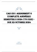 CAS1501 Assignment 6 (COMPLETE ANSWERS) Semester 2 2024 (731393) - DUE 29 October 2024