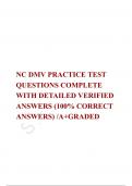 NC DMV PRACTICE TEST QUESTIONS COMPLETE WITH DETAILED VERIFIED ANSWERS (100% CORRECT ANSWERS) /A+GRADED