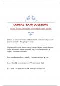 COMSAE I EXAM QUESTIONS WITH GUARANTEED ACCURATE ANSWERS  