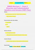 NWHSU Biochem 1 - Exam 2  (Enzymes and Carbohydrates) Questions and Answers (100% Pass)