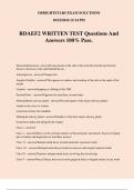 RDAEF2 WRITTEN TEST Questions And Answers 100% Pass