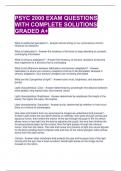 PSYC 2000 EXAM QUESTIONS WITH COMPLETE SOLUTIONS GRADED A+ 