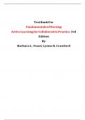 Test Bank Fundamentals of Nursing, 3rd Edition by Barbara L Yoost Complete guide Chapter 1- 42| Test Bank 100% Veriﬁed Answers PDF