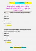 Residential Wiring Final Exam  Review Questions and Answers (100% Pass)