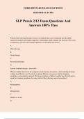 SLP Praxis 2/12 Exam Questions And Answers 100% Pass