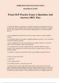 Praxis SLP Practice Exam A Questions And Answers 100% Pass