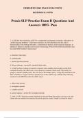 Praxis SLP Practice Exam B Questions And Answers 100% Pass