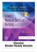 Test Bank for Lewis Medical Surgical Nursing 12th Edition by Mariann M. Harding, Jeffrey Kwong, Debra Hagler All Chapters Covered (Chapters 1 to 69) Correct Answers