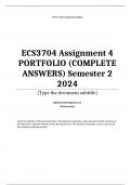 ECS3704 Assignment 4 (COMPLETE ANSWERS) Semester 2 2024 - DUE October 2024; 100% TRUSTED Complete, trusted solutions and explanations. Ensure your success with us...