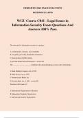 WGU Course C841 - Legal Issues in Information Security Exam Questions And Answers 100% Pass.