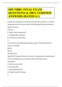 SDS NBRC FINAL EXAM QUESTIONS & 100% VERIFIED ANSWERS (RATED A+)