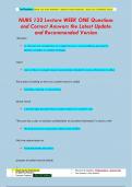 NURS 122 Lecture WEEK ONE Questions  and Correct Answers the Latest Update  and Recommended Version
