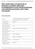 2024 update |Egan’s Fundamentals of Respiratory Care|2024-2025 latest |COMPREHENSIVE MOST TESTED QUESTIONS AND VERIFIED SOLUTIONS | GET IT 100% ACCURATE!!