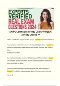 SAPPC Certification Study Guide/ 93 Q&A/ Already Graded A+ 