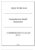 (NLM)D222 NURS 3640 (Comprehensive Health Assessment) Comprehensive FA Exam Q & S 2024