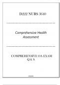 (NI)D222 NURS 3640 (Comprehensive Health Assessment) Comprehensive OA Exam Q & S 2024