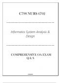 (NI)C798 NURS 6702 (Informatics System Anakysis & Design) Comprehensive OA Exam Q & S 2024.