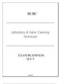 IICRC (Upholstery & Fabric Cleaning Technician) Exam Readiness Q & S 2024.