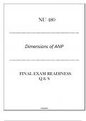 NU 480 (Dimensions of ANP) Final Exam Readiness Q & S 2024.