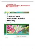 Test Bank for Foundations and Adult Health Nursing 8th Edition Cooper | All Chapters Included | 100% Verified Answers | Latest Update