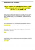 NR 507 ADVANCED PATHOPHYSIOLOGY FINAL EXAM 2024/2025 QUESTIONS AND ANSWERS GRADED A+CHAMBERLAIN