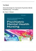 Test Bank for Davis Advantage for Townsend's Psychiatric Mental Health Nursing, 11th Edition by Karyn I. Morgan All Chapters included 