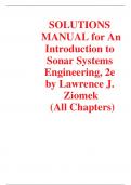 SOLUTIONS MANUAL for An Introduction to Sonar Systems Engineering 2nd Edition By  Lawrence J. Ziomek  (All Chapters) Complete Guide A+