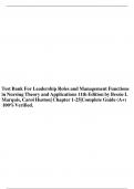 Test Bank for Leadership Roles and Management Functions in Nursing: Theory and Application, 11th Edition (Huston, 2024), Chapter 1-25 | All Chapters