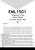 EML1501 Assignment 5 (COMPLETE ANSWERS) 2024 - DISTINCTION GUARANTEED