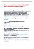 Relias Learning Nursing Test exam 2024/2025 with 100% correct answers {graded A