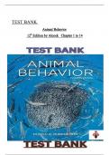 Test Bank for Animal Behavior 12th Edition by Dustin Rubenstein, All Chapters 1 to 14 complete Verified editon ISBN:9780197564912