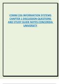 COMM 226 INFORMATION SYSTEMS  CHAPTER 1 DISCUSSION QUESTIONS  AND STUDY GUIDE NOTES CONCORDIA UNIVERSITY