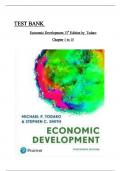 Test Bank for Economic Development 13th Edition by Todaro & Smith, , All Chapters 1 to 15 complete Verified editon ISBN:9781292291154