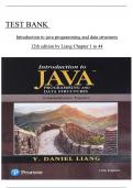 Test Bank for Introduction To Java Programming and Data Structures, 12th Edition by Liang, All Chapters 1 to 44 complete Verified editon ISBN: 9780136520238