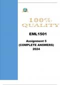 EML1501 Assignment 5 (COMPLETE ANSWERS) 2024 - DUE October 2024 ;Course Emergent Literacy (EML1501)