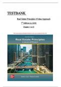 Test Bank for Real Estate Principles: A Value Approach, 7th Edition By Ling and Archer,  All Chapters 1 to 23 complete Verified editon ISBN: 9781264500185