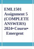 EML1501 Assignment 5 (COMPLETE ANSWERS) 2024 - DUE October 2024; 100% TRUSTED Complete, trusted solutions and explanations. Ensure your success with us...