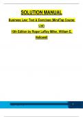 Solution Manual For Business Law: Text & Exercises, 10th Edition by Roger LeRoy Miller, William E. Hollowell, All Chapters 1 to 43 complete Verified edition  ISBN:9780357717417