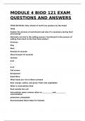 MODULE 4 BIOD 121 EXAM QUESTIONS AND ANSWERS.