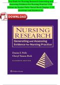 Test Bank for Nursing Research Generating and Assessing Evidence for Nursing Practice 11th Edition By Denise Polit; Cheryl Beck Chapter 1-33 Questions and Answers Fully Covered ISBN:9781975110642 Newest Version 2024 Edition Instant Pdf Download