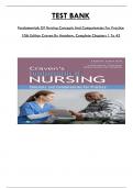 Test Bank For Fundamentals Of Nursing Concepts And Competencies For Practice 10th Edition Craven By Henshaw, Consists Of 43 Complete Chapters, ISBN: 978-1975205706