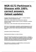 NGR 6172 Parkinson-s Disease with 100- correct answers (latest update).d