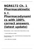 NGR6172 Ch. 1 Pharmacokinetics + Pharmacodynamics with 100- correct answers (latest update).