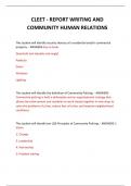  CLEET - REPORT WRITING AND COMMUNITY HUMAN RELATIONS QUESTIONS AND ANSWERS 2024