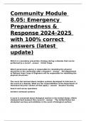 Community Module 8.05 Emergency Preparedness & Response 2024-2025 with 100- correct answers