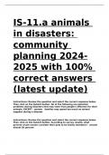 IS-11.a animals in disasters community planning 2024-2025 with 100- correct answers (latest update).