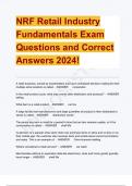 NRF Retail Industry Fundamentals Exam Questions and Correct Answers 2024!