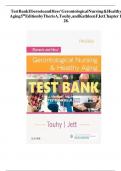 Test Bank for Ebersole and Hess' Gerontological Nursing and Healthy Aging in Canada 3rd Edition by Veronique Boscart ISBN 9780323778749, All Chapters | Complete Guide A+