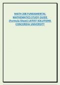 MATH 208 FUNDAMENTAL MATHEMATICS STUDY GUIDE  (Formula Sheet) LATEST SOLUTIONS  CONCORDIA UNIVERSITY