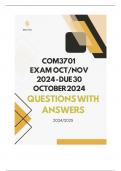 COM3701 EXAM 2024 OCT/NOV (QUESTIONS WITH ANSWERS)